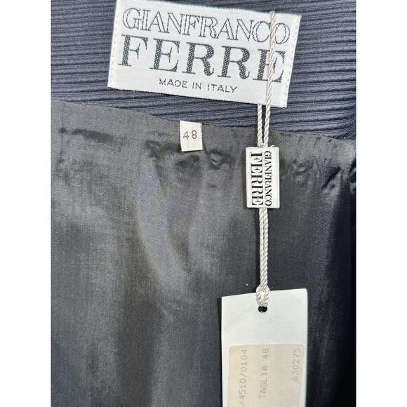 GioFranco Ferre Black Ribbed Pensil Skirt Made in Italy Size 48/ US 12 NWT - Picture 2 of 6
